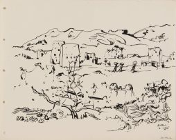 Walter Battiss; Hadhramaut, Portfolio of 41 Ink Drawings