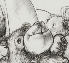 Diane Victor; Reclining Woman with Teddy Bears