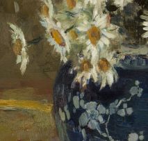 Adriaan Boshoff; Daisies in the Blue Vase