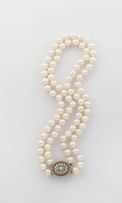 Double-row cultured pearl necklace