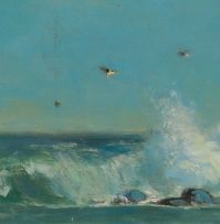 Walter Gilbert Wiles; Seascape with Gulls