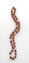 Amber and gold bead necklace