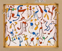 Walter Battiss; Abstract with Figure and Fruit (recto); Calligraphic Forms (verso)