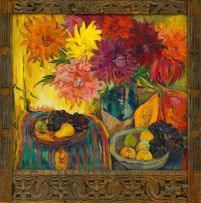 Irma Stern; Still Life with Fruit and Dahlias