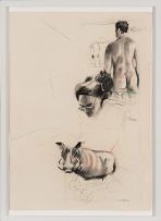 William Kentridge; Untitled: Man, Woman and Warthog