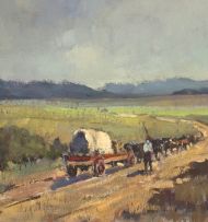 Bruce Hancock; Landscape with Oxwagon