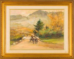 Christiaan Nice; Donkey Cart in a Mountain Landscape