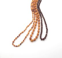 Strand of amber and coral beads