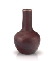 A Chinese flambé-glazed Tianqiu ping bottle vase, Qing Dynasty, 19th century