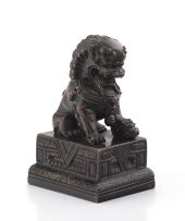 A Chinese bronze figure of a dog-of-fo, Qing Dynasty, late 19th/early 20th century