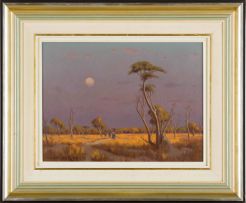 Willem Hermanus Coetzer; Moonrise at Sunset, Bushveld