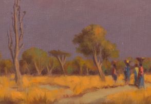 Willem Hermanus Coetzer; Moonrise at Sunset, Bushveld