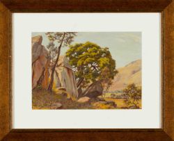Erich Mayer; Landscape with Rock Formation