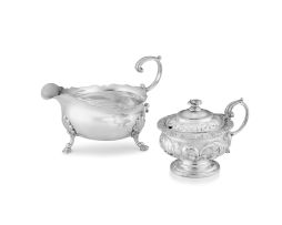 A George II silver sauceboat, maker’s initials W.*, London, 1753