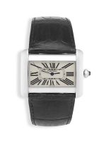 Gentleman's stainless steel 'Tank Divan' Cartier wristwatch, Ref 2600