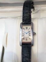 Lady's 18ct white gold 'Tank Americaine' Cartier wristwatch, Ref 1713