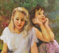 Mari Vermeulen-Breedt; Young Women in a Garden