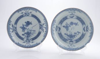 A pair of Chinese blue and white dishes, Qianlong period, 1736-1795