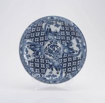 A Chinese blue and white plate, Qianlong period, 1736-1795