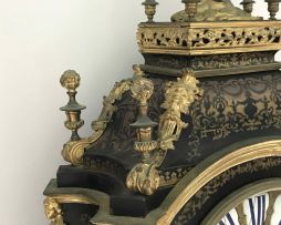 A large French ormolu-mounted boulle marquetry and ebonised bracket clock, circa 1850