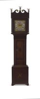 An English oak, mahogany and satinwood inlaid eight-day longcase clock, W M Glover, Worcester, circa 1780
