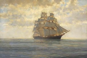 Montague Dawson; Lightning Coasting in the Doldrums