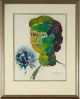 Christo Coetzee; Head with Flowers