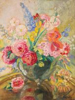 South African School 20th Century; Still Life with Flowers