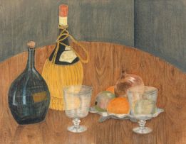 South African School 20th Century; Still Life with Books, a Bowl and a Jug