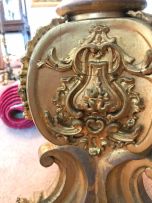 A Victorian giltwood and needlework pole screen