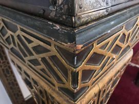 A black lacquered and gilt-metal-mounted cabinet-on-stand, 18th/19th century