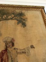Two Louis XV style woven tapestries, probably Belgian