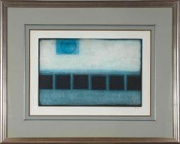 Douglas Portway; Blue and Black Abstract