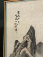 A Chinese ink and colour scroll painting