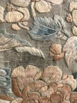 A near pair of Chinese silk panels, Qing Dynasty, 19th century