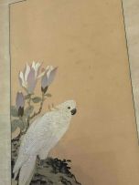 A Japanese ink and colour on paper scroll painting