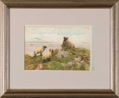 John Robert Keitley Duff; Sheep along the Shoreline
