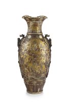 A large Japanese Satsuma earthenware vase, late 19th century