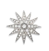 Late Victorian diamond-set star brooch/pendant