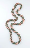 Coral and jadeite bead necklace