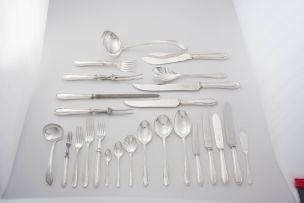 An Elizabeth II silver 'Sandringham' pattern flatware service, Viner's Ltd, Sheffield, 1952 - 1957