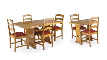 An oak dining room suite, 20th century