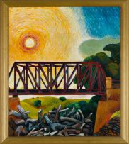 Terrence Patrick; The Road Bridge over the Wilge River on the S561 between Roadside and Tweeling N.E. OFS, Early Evening, Summer