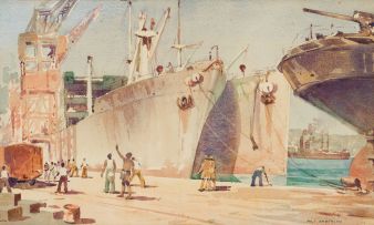 Nils Andersen; Loading Ships in the Harbour
