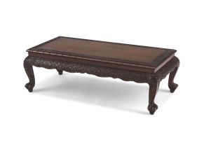 A Chinese hardwood low table, early 20th century