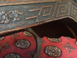 A Chinese carved hardwood low occasional table