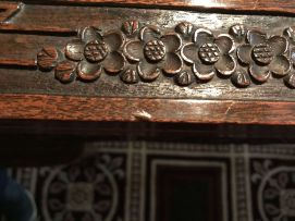 A Chinese carved teak card table, 20th century