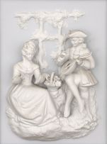 Two French porcelain wall plaques, 19th century