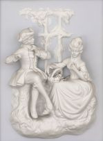 Two French porcelain wall plaques, 19th century