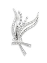 Diamond and white gold brooch